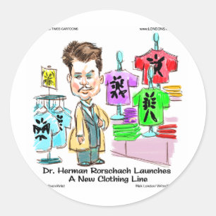 Sticker Rond Cadeaux drôles de Rorschach Brands, T-shirts, tass