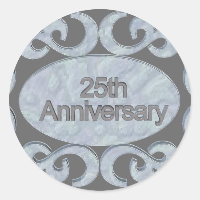 Sticker Rond Cadeaux du 25e anniversaire (Devant)