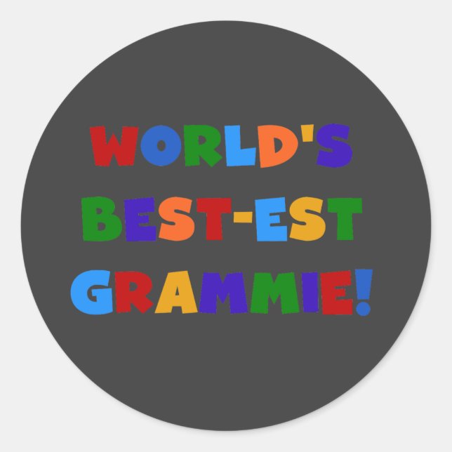 Sticker Rond Cadeaux du Meilleur-est Grammie du monde lumineux (Devant)