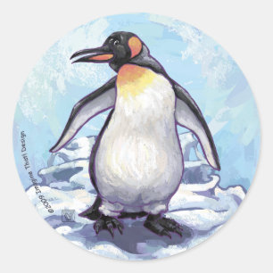 Sticker Rond Cadeaux et accessoires de pingouin