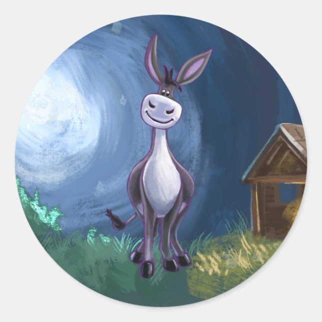 Sticker Rond Cadeaux et accessoires Donkey (Devant)