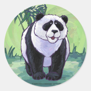 Sticker Rond Cadeaux et accessoires pour ours Panda