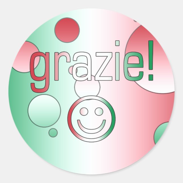 Sticker Rond Cadeaux italiens : Merci / Grazie Face (Devant)
