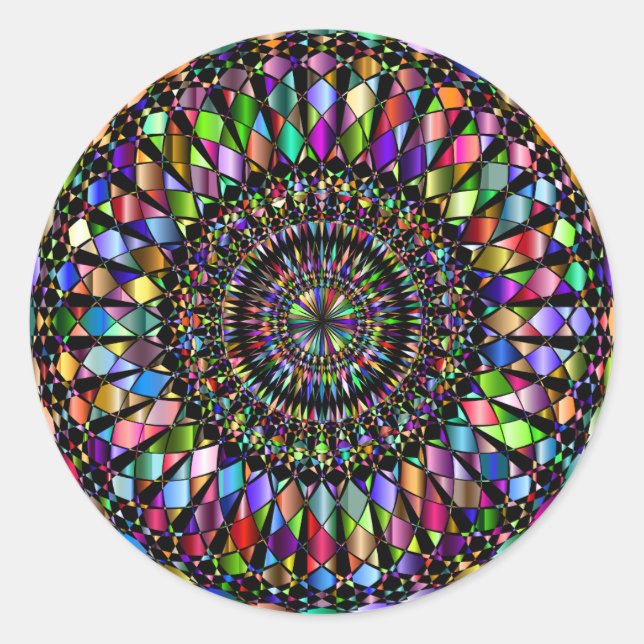 Sticker Rond Cadeaux Mandala (Devant)