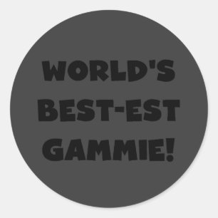 Sticker Rond Cadeaux noirs et blancs du Meilleur-est Gammie du
