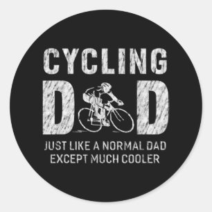 Sticker Rond Cadeaux Papa Cyclisme Pour Père Cool Papa Cyclisme