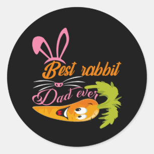 Sticker Rond Cadeaux papa   Meilleur Père Lapin Jamais