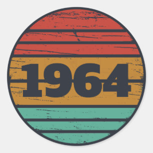 Sticker Rond Cadeaux personnalisés soixante vintages 60e annive