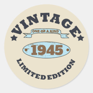 Sticker Rond Cadeaux personnalisés vintages 90e anniversaire