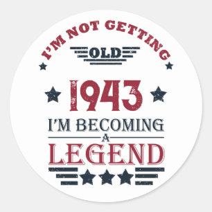Sticker Rond Cadeaux personnalisés vintages de 80e anniversaire