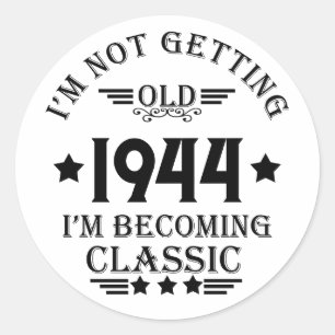 Sticker Rond Cadeaux personnalisés vintages de 80e anniversaire