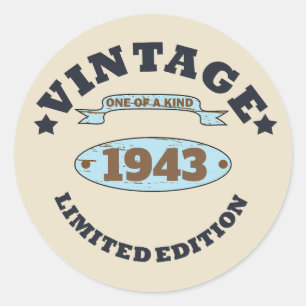 Sticker Rond Cadeaux personnalisés vintages de 85e anniversaire