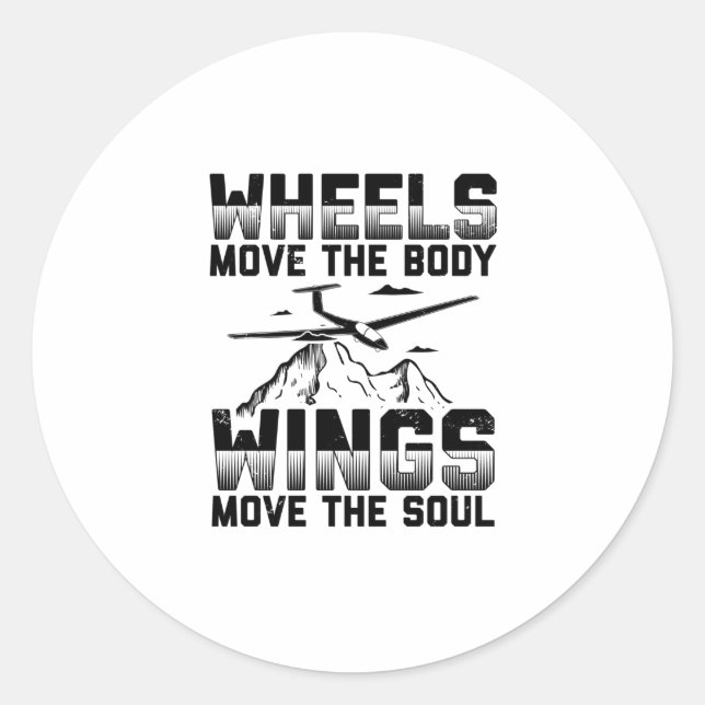 Sticker Rond Cadeaux Pilote De Planeur - Thermaux De Tuyauterie (Devant)