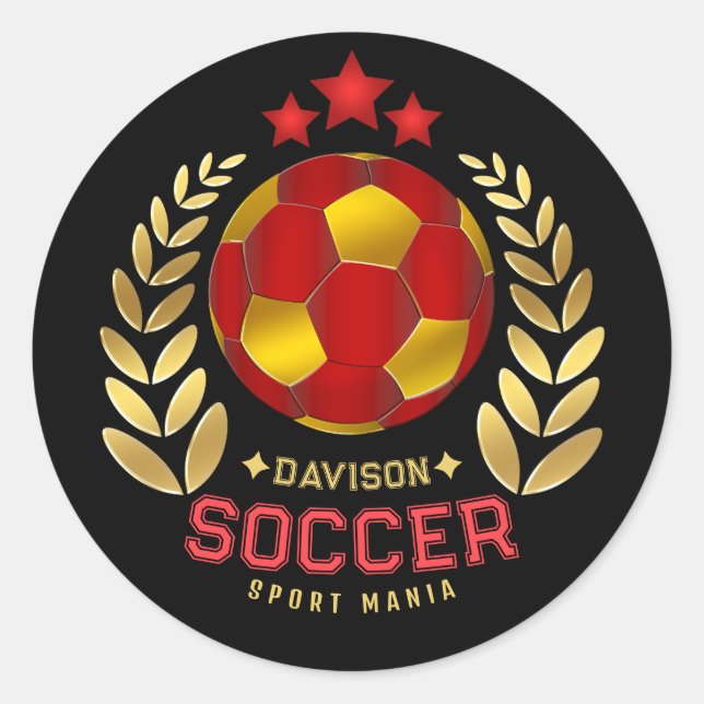Sticker Rond Cadeaux pour les amateurs de football | Logo perso (Devant)