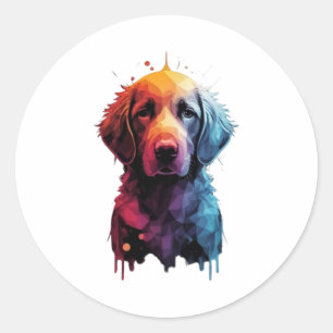 Sticker Rond Cadeaux pour qui aime pour les chiens T-shirt clas