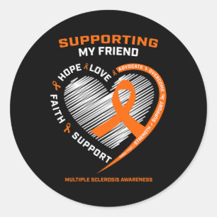 Sticker Rond Cadeaux Produits Orange Ms Friend Multiple Scléros