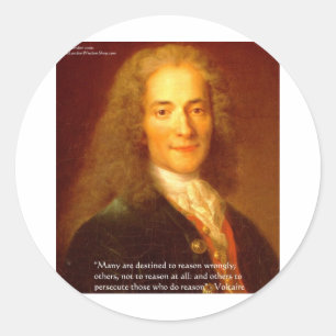 Sticker Rond Cadeaux T-Shirts et Cartes de Citation de Voltaire