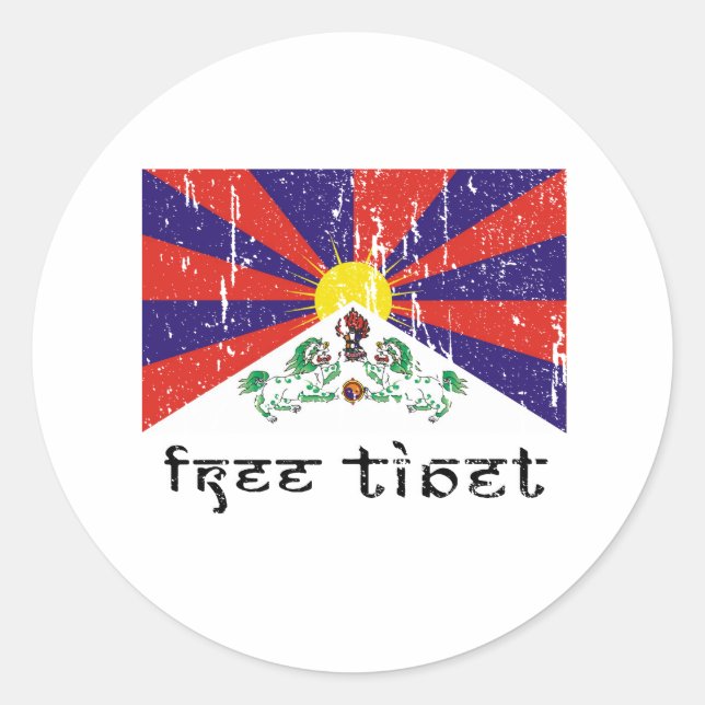 Sticker Rond Cadeaux Tibet gratuits (Devant)