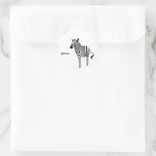 Sticker Rond Cadeaux Zebra Lovers