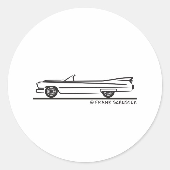 Sticker Rond Cadillac convertible 1959 (Devant)