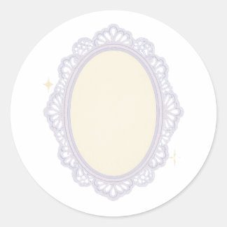 Sticker Rond Cadre camée rococo