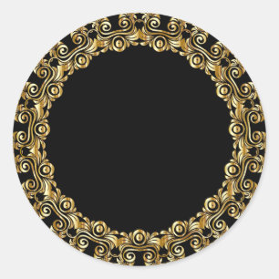 Sticker Rond Cadre Cercle Gold Flourdissant