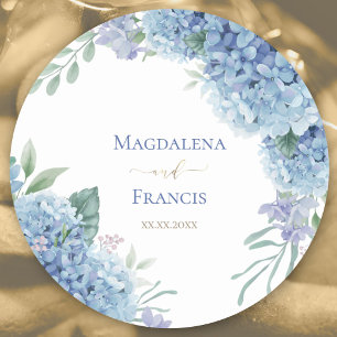 Sticker Rond Cadre de fleurs d'Hydrangea   mariage marriage mar