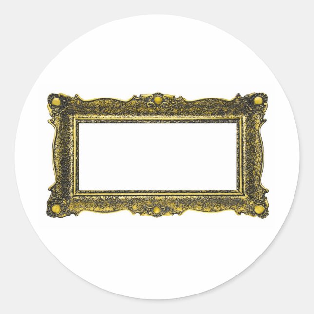 Sticker Rond Cadre d'image Gold antique (Devant)