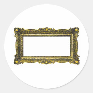 Sticker Rond Cadre d'image Gold antique