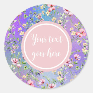 Sticker Rond Cadre floral rose élégant : pour toutes les occasi
