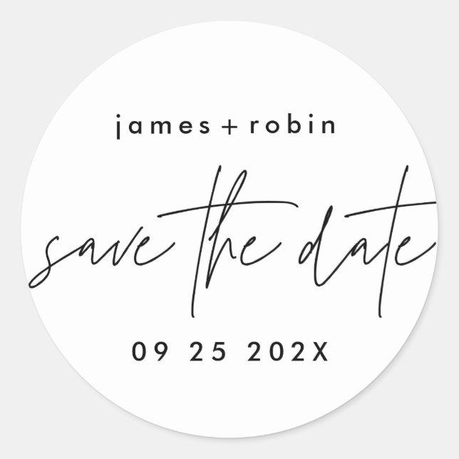 Sticker Rond Cadre funky | Décontracté Fun Modern (Devant)