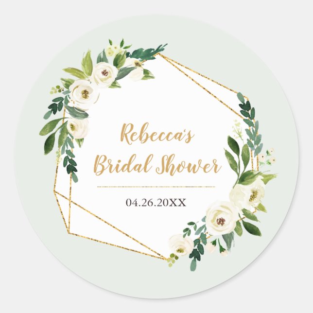 Sticker Rond Cadre géométrique et fleurs de fête avec aspect fe (Devant)