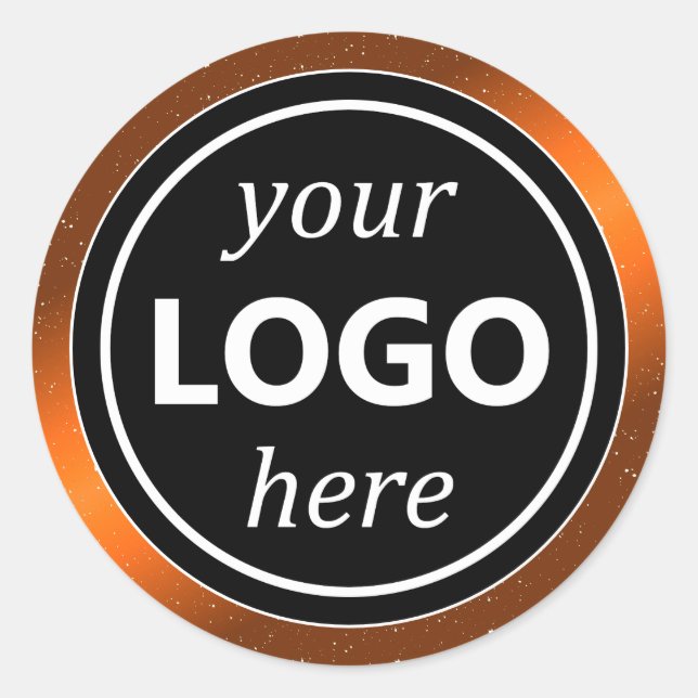 Sticker Rond Cadre noir orange de luxe Ajouter Logo Modèle mode (Devant)