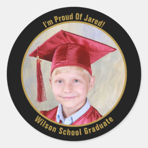 Sticker Rond Cadre photo Gold et Black