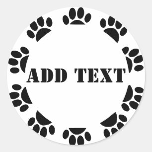 Sticker Rond Cadre Rond Amoureux de les chiens Avec Texte Perso