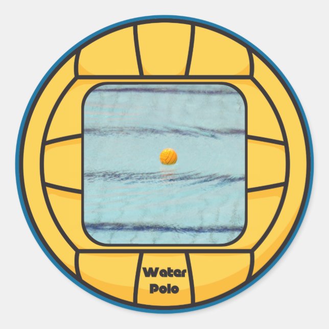 Sticker Rond Cadre Water Polo (ajoutez votre propre photo !) (Devant)