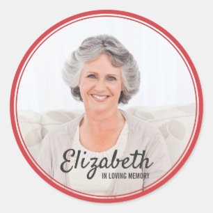 Sticker Rond Cadres modernes Simple Photo Funeral Memorial