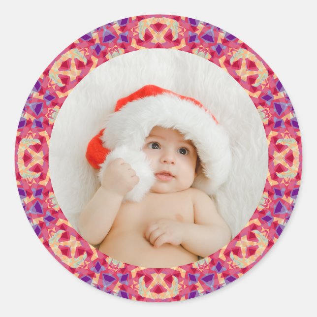 Sticker Rond Cadres photo Jolly Custom Christmas Scrapbooking (Devant)