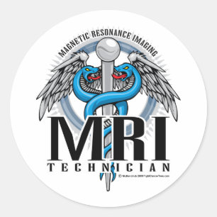 Sticker Rond Caducée de technologie d'IRM