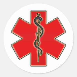 Sticker Rond Caducée Médicale