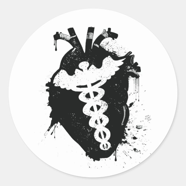 Sticker Rond caduceus anatomic (Devant)