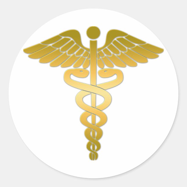 Sticker Rond Caduceus golden (Devant)