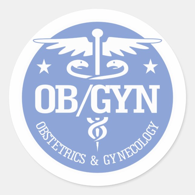 Sticker Rond Caduceus OBGYN idées cadeaux (Devant)