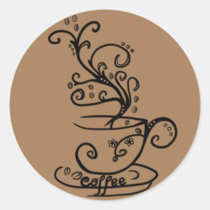 Sticker Rond café