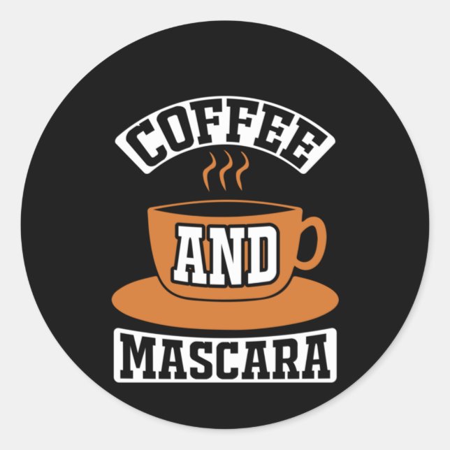 Sticker Rond Café Art Café Et Mascara (Devant)