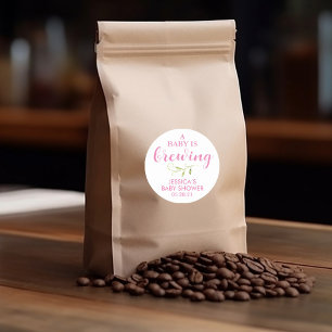 Sticker Rond Café Baby shower verdure Favoriser