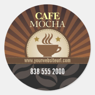 Sticker Rond Café Burst Café