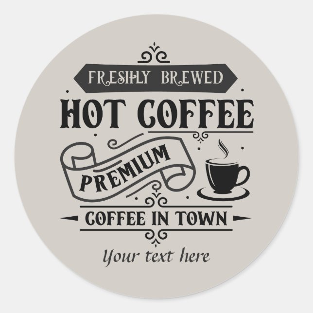 Sticker Rond Café cool personnalisable (Devant)
