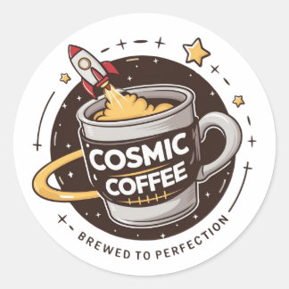 Sticker Rond Café cosmique