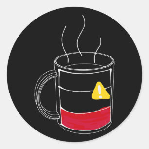 Sticker Rond Café Critiquement bas